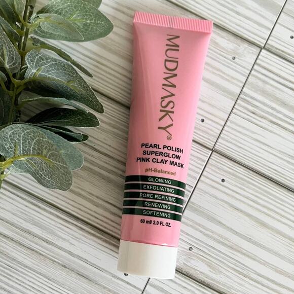 NEW Mudmasky Pearl Polish Super Glow Pink Clay Pore Refining Mask 2 FL OZ - Picture 1 of 7